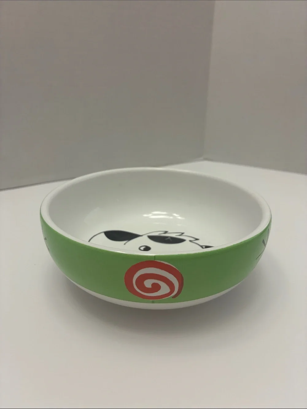 Handmade Ceramic Dog Bowl with Playful Spot Puppy Design - White and Red